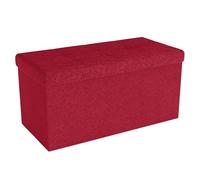Intirilife Banc Pliable 78x38x38 cm en Rouge - Cube de siège avec Couvercle et Espace de Rangement en Tissu avec Creux - Sitzcube Repose-Pieds Pliable Coffre de Rangement Coffre Pouf