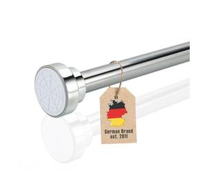 Intirilife Barre télescopique en Argent 55-85 cm- Barre Extensible, INOX, réglable, antidérapante, Polyvalente sans percer ni Visser- Barre de Serrage Barre de Rideau de Douche Barre de Rideau