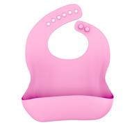 Intirilife Bavoir pour bébé en ROSE en silicone avec bac de récupération BPA-free lave-vaisselle facile à nettoyer