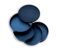 Intirilife Boîte à bijoux avec 4 niveaux rotatifs en noir - 10 x 11 cm - Boîte à bijoux Etui Coffret pour femme fille 360 degrés Box Aufbewahrung