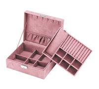 Intirilife boîte à bijoux de haute qualité boîte à accessoires en rose - pour ranger bagues chaînes montres boucles d'oreilles et bracelets