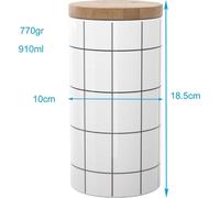 Intirilife boîte à provisions en céramique taille L avec couvercle - 10 x 18.5 cm - capacité 1000 ml - boîte à provisions étanche au lave-vaisselle pour thé, café et bien plus encore