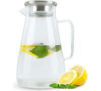 Intirilife Carafe en CLARE - 1,5 pichet avec anse et couvercle résistant à la chaleur convient aux boissons chaudes et froides, thé, café, eau, etc.