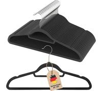 Intirilife Cintre gain de place 20x SAMET NOIR en plastique avec crochet en acier inoxydable pivotant à 360 degrés et porte-cravates - cintre vestiaire Cintre à linge Cintre à costume