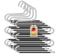 Intirilife Cintre Pantalon en Forme de S-5 pièces -Acier Inoxydable- 36 x 34.3cm- Cintre Gain de Place antidérapant- Organisateur pour 5 Pantalons Jeans écharpes- Cintre Multiple anit-Glisse, Noir