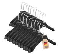 Intirilife cintres en Universel Noir - 20 cintres Larges en Plastique avec Surface antidérapante Encoche - 39 x 4 x 15 cm - Cintre vestiaire