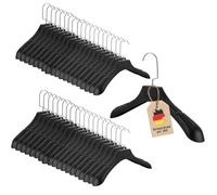 Intirilife cintres en Universel Noir - 40 cintres Larges en Plastique avec Surface antidérapante Encoche - 39 x 4 x 15 cm - Cintre vestiaire Cintre Linge Cintre Costume Cintre Veste