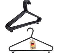 Intirilife cintres noir brillant - 10 cintres peu encombrants en plastique brillant avec barrette pantalon et crochet jupe - cintre vestiaire cintre linge cintre costume cintre veste cintre jupe