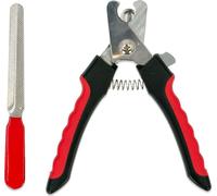 Intirilife Ciseaux à griffes pour chiens Set pratique en acier inoxydable Lime à ongles pour animaux de compagnie en rouge pour le soin des chiens de moyenne et grande taille