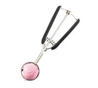 Intirilife Cuillère à glace en acier inoxydable avec manche noir - Portionneuse à boule avec déclencheur pour glace Gâteau Riz Pâte