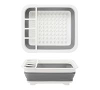 Intirilife égouttoir pliable gris-blanc pour le camping, la maison et les voyages