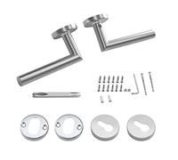 Intirilife Ensemble de poignées de porte avec vis - Poignées de porte en acier inoxydable argenté des deux côtés pour une porte - Ensemble de poignées de porte pour tout type de portes intérieures