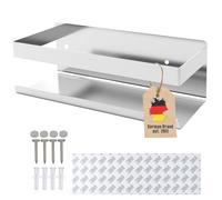 Intirilife étagère de Douche autocollante en Argent - 23 x 10,5 x 8 cm -sans percer, Support de shampoing Panier de Douche Montage Mural Panier d'accessoires de Bain - étagère en Acier Inoxydable