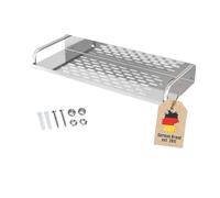 Intirilife étagère de douche en acier inoxydable-30x11 cm- Panier de douche montage mural avec gouttières d'écoulement - Etagère de salle de bain inoxydable à percer- pour shampooing, gel douche