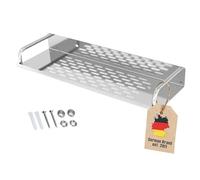 Intirilife étagère de douche en acier inoxydable-50x11 cm- Panier de douche montage mural avec gouttières d'écoulement - Etagère de salle de bain inoxydable à percer- pour shampooing, gel douche