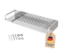 Intirilife étagère de douche en acier inoxydable-60x11 cm- Panier de douche montage mural avec gouttières d'écoulement - Etagère de salle de bain inoxydable à percer- pour shampooing, gel douche