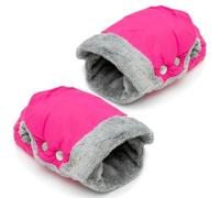 Intirilife Gants chauffants avec polaire pour poussette landau en rose - taille universelle Muff pour une main chacun (une paire) Imperméable Imperméable au vent Respirant Résistant aux intempéries