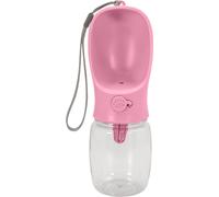 Intirilife Gourde portable pour chiens en plastique rose de 350 ml - Pour les longues promenades, les randonnées et les voyages