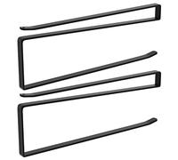 Intirilife Lot de 2 Porte-Rouleaux de Papier en Forme de Z, Noir, 26 x 1.1 x 10 cm - Support sans perçage pour Rouleau de Cuisine, Film Plastique & essuie-Mains - Support métallique enfichable Peu