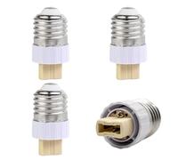 INTIRILIFE Lot de 4 adaptateurs de culot E27 vers G9 - Blanc - Pour convertir une lampe G9 vers une douille E27 - Pour douille de lampe LED, ampoules à incandescence CFL