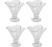 Intirilife Lot de 4 coupes à glace en verre - 12.2 x 11.2 cm - 4 x 150 ml - Verres à glace Coupe à dessert avec support