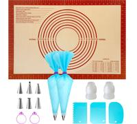Intirilife Macaron Back Set : 2x silicone Macaron Backpad & Kit de poche à douille - pour la cuisson et la décoration de macarons, gâteaux, desserts - réutilisable