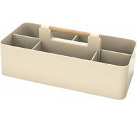Intirilife Make Up Organizer en kaki - Boîte de rangement pour cosmétiques de beauté avec 5 compartiments pour le rangement du maquillage - Idéal aussi comme organiseur de bureau ou pour les ustensile