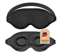Intirilife masque de sommeil en noir- Lunettes de sommeil 3D pour dormeurs latéraux- 100% blocage de la lumière Soft, doux, design ergonomique avec mousse à mémoire de forme, masque pour les yeux
