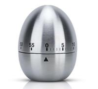 Intirilife Minuteur à œufs en Acier Inoxydable - Design élégant en Forme d'œuf - Minuteur de Cuisine pour la Cuisine jusqu'à 55 Minutes