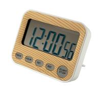INTIRILIFE Minuteur numérique Aspect Bois - 9 x 3 x 7 cm - Minuteur de Cuisine - Minuteur Court - Aspect Bois avec écran LCD - Chronomètre - Réveil de Cuisine