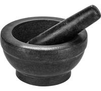 Intirilife Mortier avec pilon en pierre naturelle granit - 16cm de diamètre - Pour broyer des épices, noix, graines, comprimés