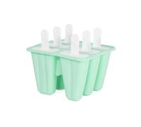 Intirilife Moule à glace en silicone avec 6 alvéoles en vert - 14 x 9 cm - Moule à glace réutilisable pour glaces maison, sans BPA