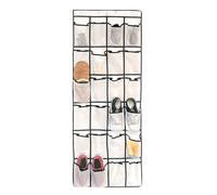 Intirilife Organiseur à chaussures à suspendre avec 24 compartiments Gris - 55.5 x 148 cm - Étagère à chaussures suspendue à la porte, rangement de chaussures, organiseur suspendu, sac de rangement mu