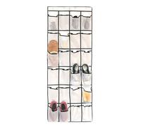 Intirilife Organiseur de chaussures suspendu avec 24 compartiments Gris - 150 x 55 x 2 cm - Étagère à chaussures suspendue pour porte, rangement de chaussures, sac de rangement