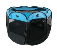 Intirilife Parc pour animaux domestiques 77 x 58 cm Tente de jeu en tissu Oxford bleu avec pattes - Pliable avec sac de transport Chiens Chats Chiots Clapier
