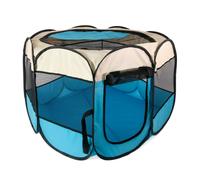 Intirilife Parc pour animaux domestiques 77 x 58 cm Tente de jeu en tissu Oxford bleu - Pliable avec sac de transport Chiens Chats Chiots Clapier