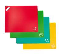 Intirilife Planches à découper Lot de 4 tapis à découper flexibles Planche à découper 37.8 x 30.2 cm Taille avec symbole alimentaire - Tapis de cuisine antidérapant sans BPA pour toutes les situations