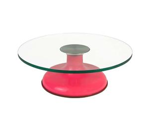 Intirilife Plateau à Gâteau Pivotant avec Base Antidérapante en Rose - 30 x 10 cm - Plateau pour Gâteaux Plateau rond de service pour pâtisseries