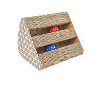 Intirilife Plateau à griffer interactif pour chats Jouets pour chats en carton ondulé brun de 27.5 x 23.5 x 17.5 cm - Pour occuper votre chat de manière ludique