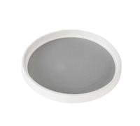 Intirilife Plateau tournant 360 degrés en blanc - gris - 29.5 x 3 cm - Plateau tournant rond antidérapant pour épices Porte-épices organisateur rotatif pour réfrigérateur cuisine