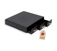 Intirilife Porte-capsules de café 3 tiroirs en noir - 34.2x32.6x6.4 cm - Boîte compatible avec Nesspresso (48 pièces) ou K-Cup (36 pièces) Boîte de rangement pour la plupart des capsules de café Pads