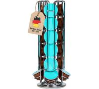 Intirilife Porte-capsules de café compatible avec les capsules Dolce Gusto (24 pièces) en fer argenté - 13.5 x 33 cm - 360 degrés de rotation Porte-capsules Rangement pour capsules de café Pads