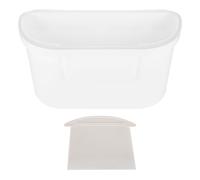 Intirilife Poubelle à suspendre blanche avec spatule à déchets - Poubelle à usage général pour la cuisine, la salle de bain, les déchets biologiques, les déchets résiduels