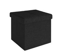 Intirilife Pouf Pliable 30x30x30 cm en Noir - Cube de siège avec Couvercle et Espace de Rangement en Tissu avec Creux - Sitzcube Repose-Pieds Pliable Coffre de Rangement Coffre Pouf