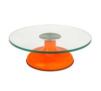 INTIRILIFE Présentoir à gâteau rotatif avec pied antidérapant orange - 30 x 10 cm - Assiette pour gâteau rond pour pâtisseries