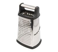 Intirilife Râpe carrée en acier inoxydable avec fond antidérapant et manche en acier inoxydable - 22.5 cm - Râpe de cuisine Râpe à fromage Zesteur avec 4 surfaces de râpage, pour hacher le parmesan, l