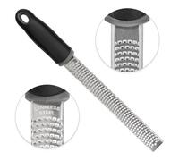 Intirilife Râpe manuelle multifonctionnelle en acier inoxydable, noire - Râpe à fromage Zesteur Râpe à agrumes pour cuisiner, affiner et décorer