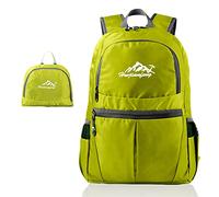 Intirilife Sac à dos pliable ultraléger in Citron Vert - Sac à dos de randonnée unisexe 36L imperméable - sac à dos extérieur pour le camping, la randonnée, les voyages, l'escalade et bien plus encore