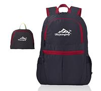 Intirilife Sac à Dos Pliable ultraléger in Noir - Sac à Dos de randonnée Unisexe 36L imperméable - Sac à Dos extérieur pour Le Camping, la randonnée, Les Voyages, l'escalade et Bien Plus Encore