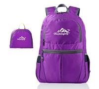 Intirilife Sac à dos pliable ultraléger in Violet - Sac à dos de randonnée unisexe 36L imperméable - sac à dos extérieur pour le camping, la randonnée, les voyages, l'escalade et bien plus encore